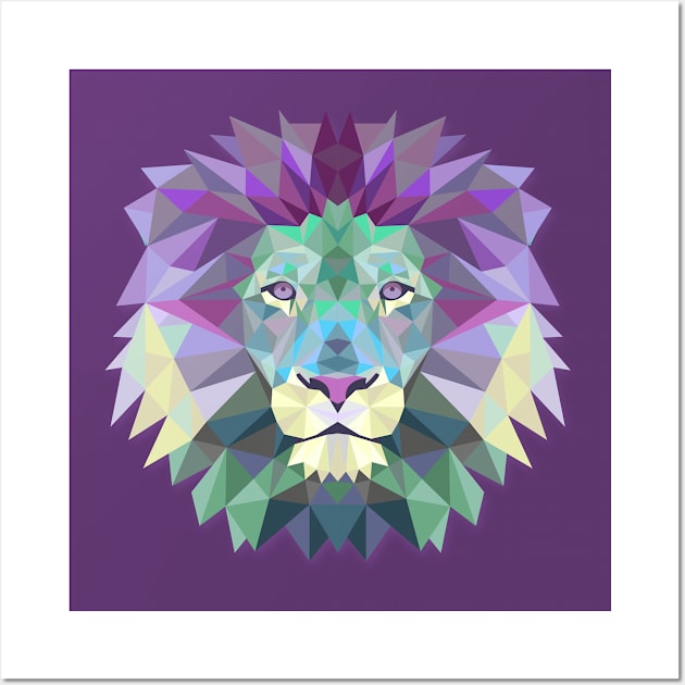 lion for all purple modern , sport and beauty Wall Art by Frekadella